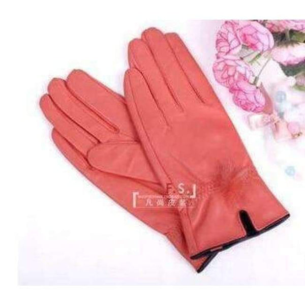 Planet Gates 10 / One Size 15 off Color genuine leather gloves female sheepskin gloves women's thin thermal mink hair ball 2017 new