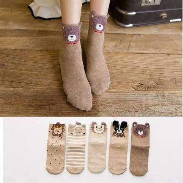 Planet Gates 10 / One Size 5pairs Winter Autumn Women Cotton cartoon Socks Female girl Cute warm funny Sock pattern calcetines gifts dropshipping
