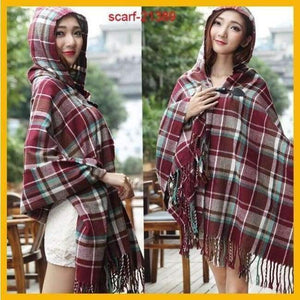 Planet Gates 10 / One Size Women Winter Bohemian Hooded Coat Cape Wrap Poncho Shawl Scarf cotton and acrylic Tribal Fringe New Hoodie Dropshipping