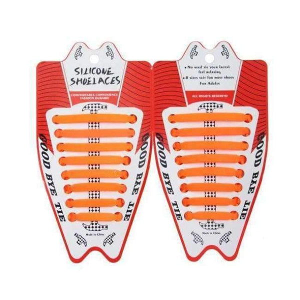 2018 New Arrival Cheap Free Shipping 1Set/16Pcs Creative Patents Adults Hammer Silicone Elastic Shoelaces Lazy No Tie Shoe Laces - 10 Orange