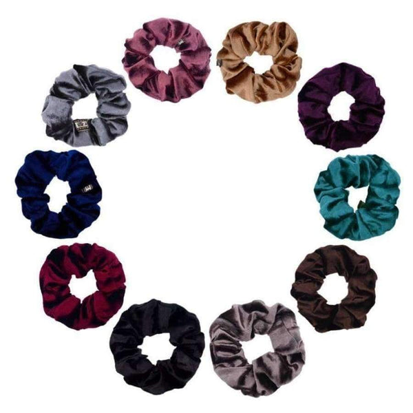 Planet Gates 10-pak nye ensfarvede 4'' fløjlshårscrunchies til kvinder voksne mellemstore elastiske hårbånd reb tilbehør PT015
