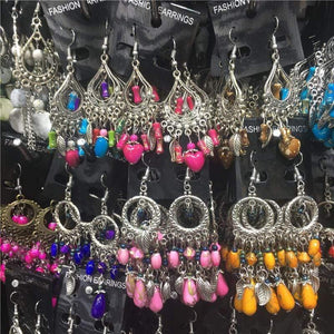 Planet Gates 10 Pairs Mixed Style Bohemian Acrylic Beads Tassel Drop Earrings Pendant Dangle Earrings for Women Bulk Lots Jewelry