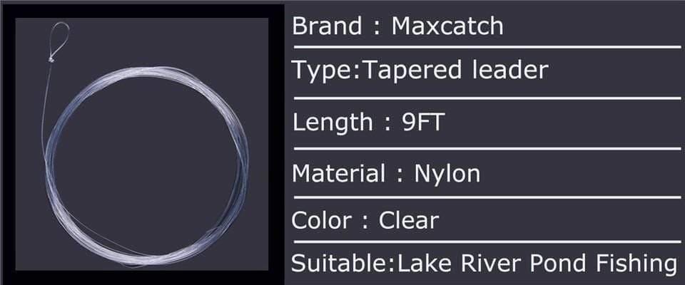Planet Gates 10 pcs 9FT Fly Fishing Leader 3/4/5/6X Clear Tapered Leader Nylon Leader With Loop