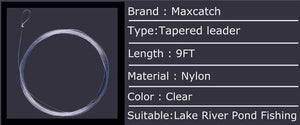 Planet Gates 10 pcs 9FT Fly Fishing Leader 3/4/5/6X Clear Tapered Leader Nylon Leader With Loop