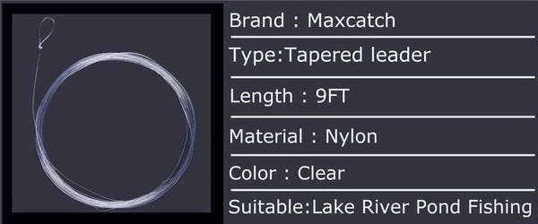 Planet Gates 10 pcs 9FT Fly Fishing Leader 3/4/5/6X Clear Tapered Leader Nylon Leader With Loop