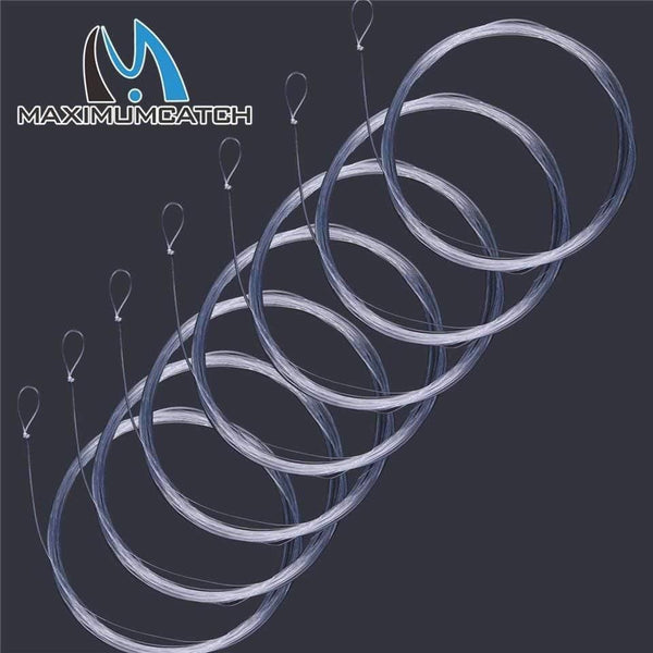 Planet Gates 10 pcs 9FT Fly Fishing Leader 3/4/5/6X Clear Tapered Leader Nylon Leader With Loop