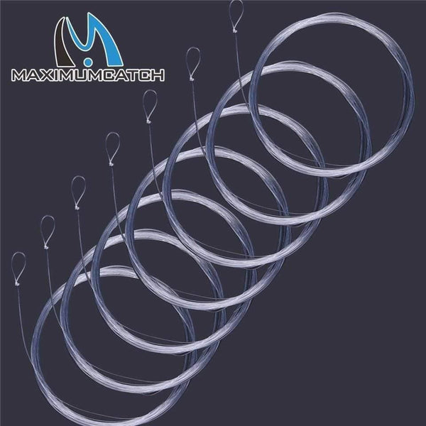 Planet Gates 10 pcs 9FT Fly Fishing Leader 3/4/5/6X Clear Tapered Leader Nylon Leader With Loop