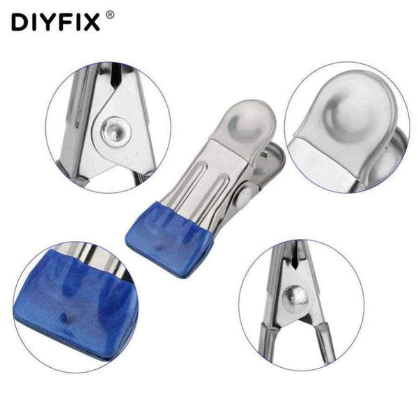 Planet Gates 10 Pcs Metal Clip Fixture Multi-purpose Fastening Clamp for Mobile Phone Tablet Glued LCD Screen Repair Tools Set