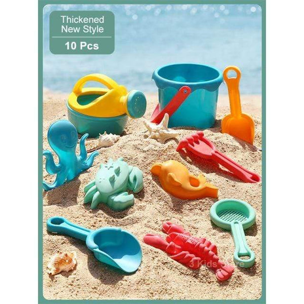 Planet Gates 10 Pcs New Thicken / China Children Beach Toys 17 Pcs Kit Baby Summer Digging Sand Tool with Shovel Water Game Play Outdoor Toy Set Sandbox for Boys Girls