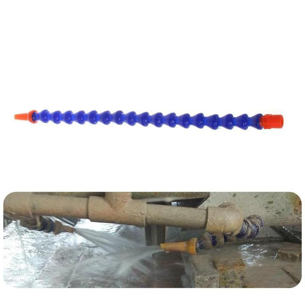 10 Pcs Round Nozzle 1/4PT Flexible Oil Coolant Pipe Hose Blue Orange