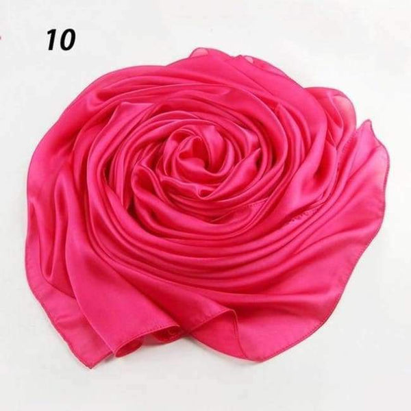 Planet Gates 10 Rose Red / One Size Women Spring Silk Scarf Soft Smooth Solid Color Long Shawl Summer Beach Cover-Up Wraps Sun-Protective Scarves 90*180