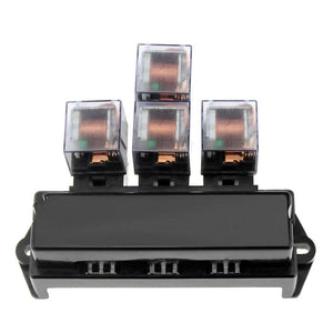 10 Way Fuse Box 5-Pin Socket Base Relay Fuse Holder Block with 13Pcs Standard Blade Fuses Universal for Auto Interior Parts