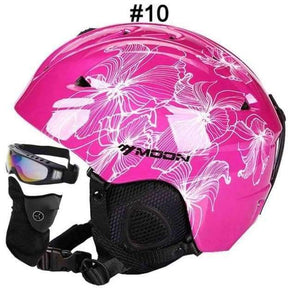 Planet Gates 10 White Line Flower / L Skateboard Ski Snowboard Helmet Integrally-molded Ultralight Breathable Ski Helmet CE Certification
