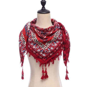 Planet Gates 10-wine red New brand women scarf square cotton shawls and wraps lady pashmina Tassels Bohemia foulard winter female bandana hijabs