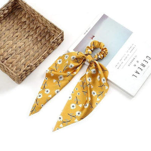 Women Streamers Scrunchies Polka Dot Floral Print Elastic Bow Hair Rope Girl Hair Ties Korean Sweet Hair Accessories Headwear