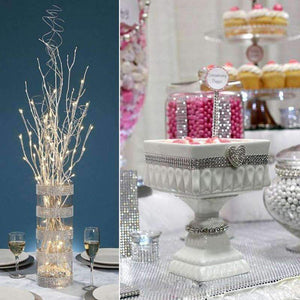 Planet Gates 10 Yards Silver Plastic Diamond Rhinestone Wrap Ribbon Wedding Party Home Decoration Event Party Supplies DIY Accessories