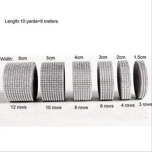 Planet Gates 10 Yards Silver Plastic Diamond Rhinestone Wrap Ribbon Wedding Party Home Decoration Event Party Supplies DIY Accessories