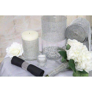 Planet Gates 10 Yards Silver Plastic Diamond Rhinestone Wrap Ribbon Wedding Party Home Decoration Event Party Supplies DIY Accessories