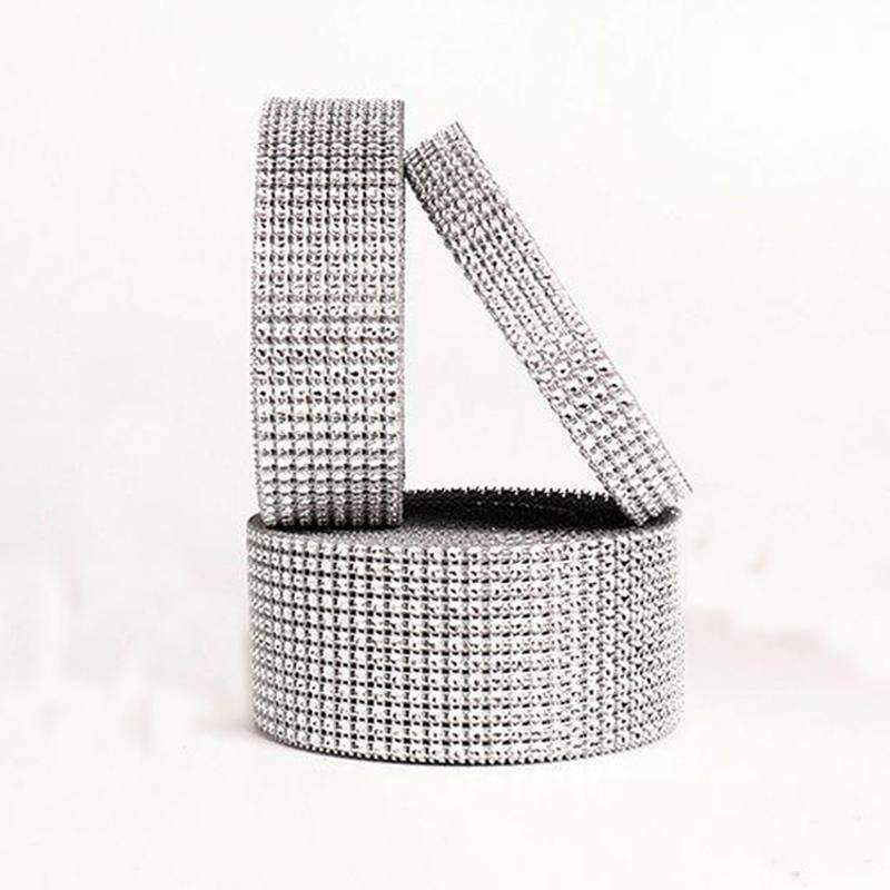 Planet Gates 10 Yards Silver Plastic Diamond Rhinestone Wrap Ribbon Wedding Party Home Decoration Event Party Supplies DIY Accessories