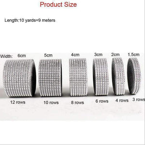 Planet Gates 10 Yards Silver Plastic Diamond Rhinestone Wrap Ribbon Wedding Party Home Decoration Event Party Supplies DIY Accessories