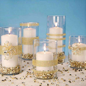 Planet Gates 10 Yards Silver Plastic Diamond Rhinestone Wrap Ribbon Wedding Party Home Decoration Event Party Supplies DIY Accessories