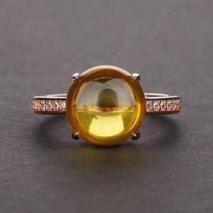 Planet Gates 10 / Yellow 925 Sterling Silver Rings For Women Natural Gemstone Original Wedding Fashion Brand Ring Jewelry Gift
