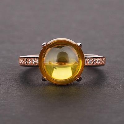 Planet Gates 10 / Yellow 925 Sterling Silver Rings For Women Natural Gemstone Original Wedding Fashion Brand Ring Jewelry Gift