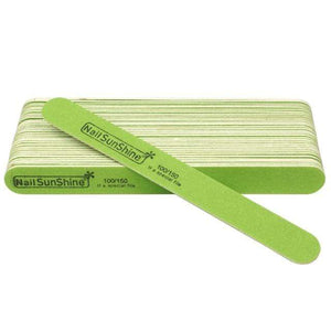 Planet Gates 100-150 100pcs Strong Thick Wood Nail File Multi Grit Wooden Sandpaper Nails File For Manicure Buffing Straight lime a ongle Nail Tools