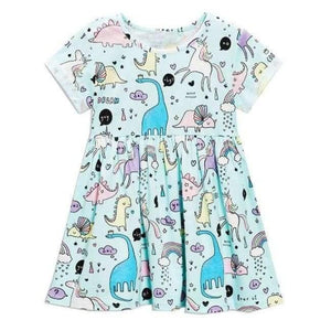 Planet Gates 100 / 18M Girls Summer Dress  Brand Animal Unicorn Princess Dress Children Costume for Kids Clothes Flamingo Baby Dress 1-6T