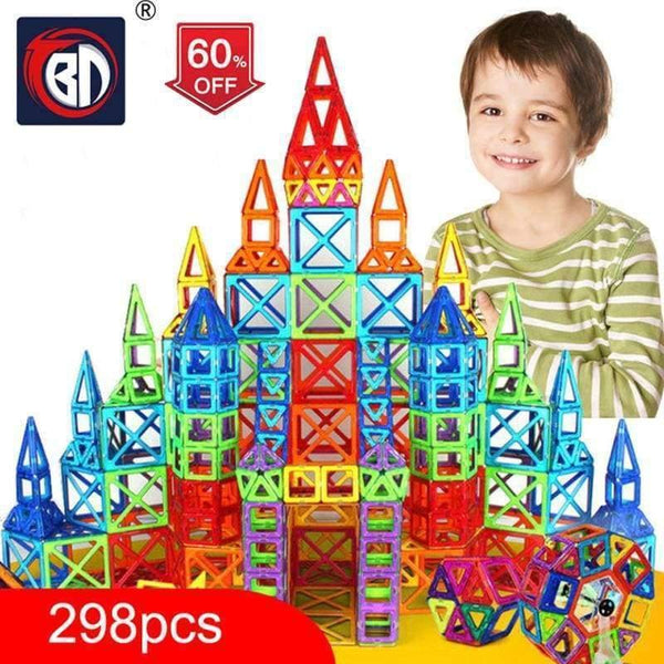 Planet Gates 100-298pcs Blocks Magnetic Designer Construction Set Model & Building Toy Plastic Magnetic Blocks Educational Toys For Kids Gift
