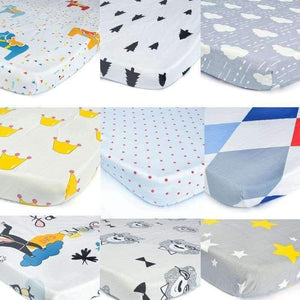 Planet Gates 100% Cotton Crib Fitted Sheet Soft Baby Bed Mattress Cover Protector Cartoon Newborn Bedding For Cot Size 130*70cm