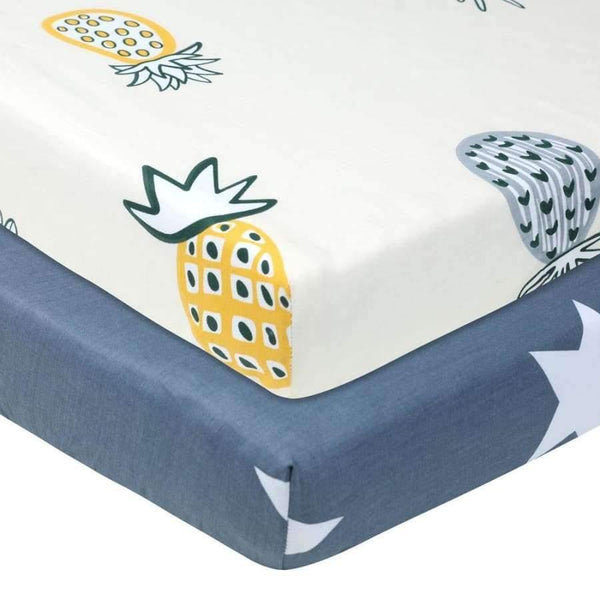 Planet Gates 100% Cotton Crib Fitted Sheet Soft Breathable Baby Bed Mattress Cover Potector  Cartoon Newborn Bedding For Cot Size 130*70cm