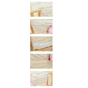 Planet Gates 100%Cotton Crib Organizer Baby Cot Bed Hanging Storage Bag Toy Diaper Pocket for Newborn Crib Bedding Set Accessories