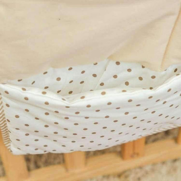 Planet Gates 100%Cotton Crib Organizer Baby Cot Bed Hanging Storage Bag Toy Diaper Pocket for Newborn Crib Bedding Set Accessories
