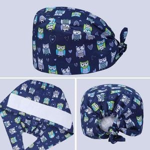 Planet Gates 100% Cotton Medical Scrubs Cap Owl Print Nurse Doctor Caps Women Men Work Hat Hospital Operating Beauty Spa Hat
