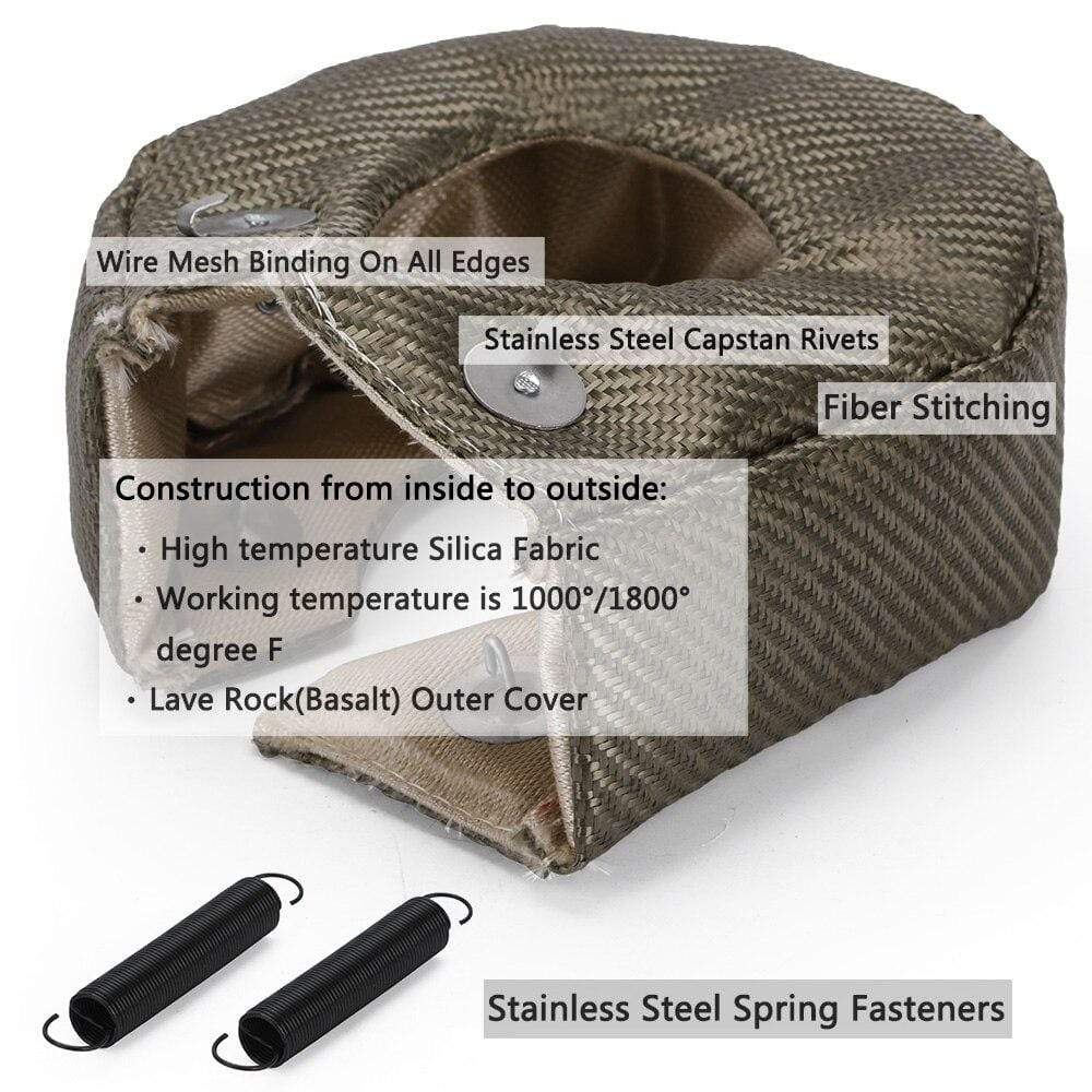 Planet Gates 100% Full Titanium T3 Turbo Blanket Turbo Heat Shield Fit : T2 T25 T28 GT28 GT30 GT35 And Most T3 Turbo For Audi A4 BMW E46