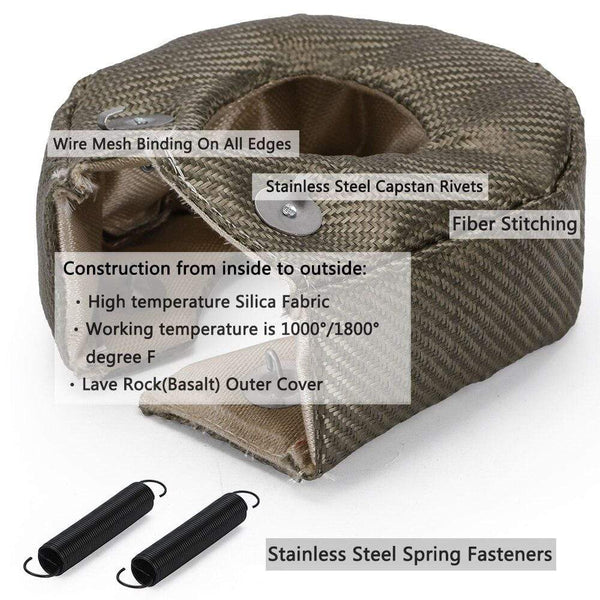 Planet Gates 100% Full Titanium T3 Turbo Blanket Turbo Heat Shield Fit : T2 T25 T28 GT28 GT30 GT35 And Most T3 Turbo For Audi A4 BMW E46