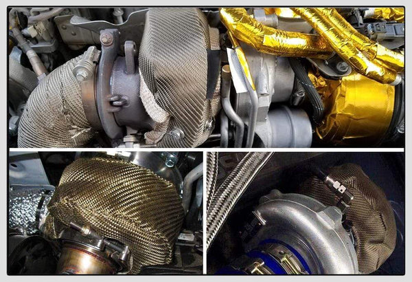 Planet Gates 100% Full Titanium T3 Turbo Blanket Turbo Heat Shield Fit : T2 T25 T28 GT28 GT30 GT35 And Most T3 Turbo For Audi A4 BMW E46