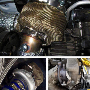 Planet Gates 100% Full Titanium T3 Turbo Blanket Turbo Heat Shield Fit : T2 T25 T28 GT28 GT30 GT35 And Most T3 Turbo For Audi A4 BMW E46