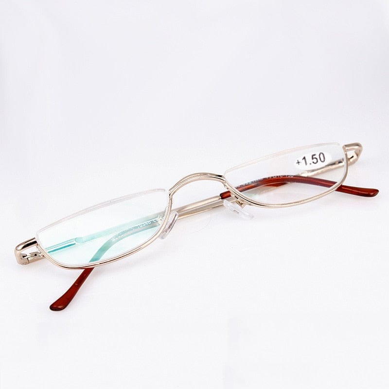 Planet Gates Seemfly Fashion Style Small Half Frame Reading Glasses Ultralight Clear Presbyopic Glasses Portable Gift For Old Men And Women