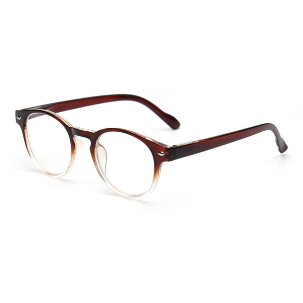 Planet Gates +100 / gradient brown JM Spring Hinge Women Men Reading Glasses Round Magnifier Diopter Presbyopic Glasses