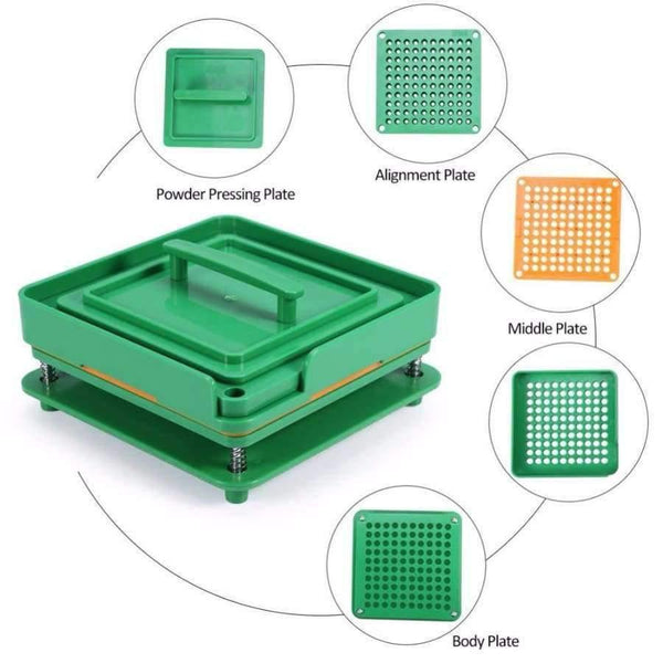 Planet Gates 100 Holes Capsule Powder Maker 00# pharmaceutical Filler Plate Manual Filling Capsules Machine Tool Green