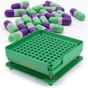 Planet Gates 100 Holes Capsule Powder Maker 00# pharmaceutical Filler Plate Manual Filling Capsules Machine Tool Green