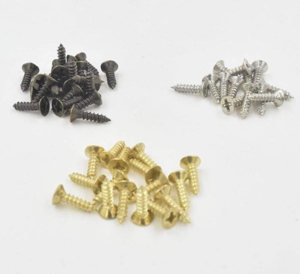 100 PCS 2 * 5mm 2 * 6mm 2 * 8mm 2 * 10mm Flat Small Screw Carpenter Screw Hardware Accessory Box Wooden Furniture