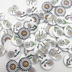 Planet Gates 100 pcs  Color 5 50/100pcs Mix Style Wooden Buttons Fit Sewing Scrapbooking Decoration 20mm W477