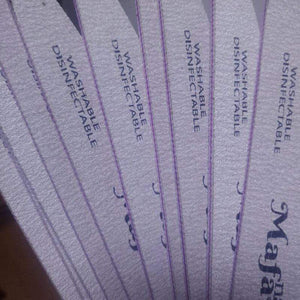 Planet Gates 100 pcs  Half-Moon Nail File Grit 100-180  Sand File Professional Nail File Doubled-Sides Washable 100 Nail File Manicure Tools