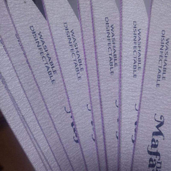 Planet Gates 100 pcs  Half-Moon Nail File Grit 100-180  Sand File Professional Nail File Doubled-Sides Washable 100 Nail File Manicure Tools