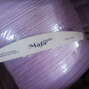 Planet Gates 100 pcs  Half-Moon Nail File Grit 100-180  Sand File Professional Nail File Doubled-Sides Washable 100 Nail File Manicure Tools