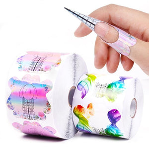 Planet Gates 100 Pcs/Lot French Nail Form Tips Nail Extension Art Tools 24 Designs Acrylic Curve False Nails Art DIY Guide Forms Manicure Set