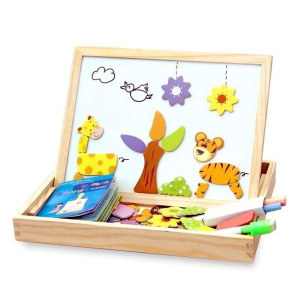 Planet Gates 100+PCS Wooden Magnetic Puzzle Figure/Animals/ Vehicle /Circus Drawing Board 5 styles Box Educational Toy Gift